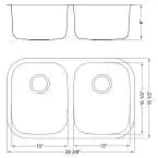 IPT Undermount 18-Gauge Stainless Steel 29-3/8 in. 0-Hole 50/50 Double Bowl Kitchen Sink with Grid Set and Drain Assemblies T2918 STORE PICKUP ONLY - FreemanLiquidators - [product_description]